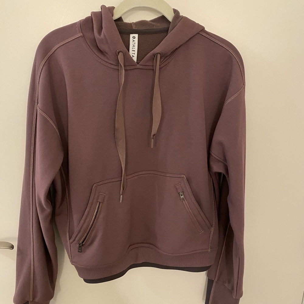 Athleta Recover Hoodie in Mauve/Taupe Size XS